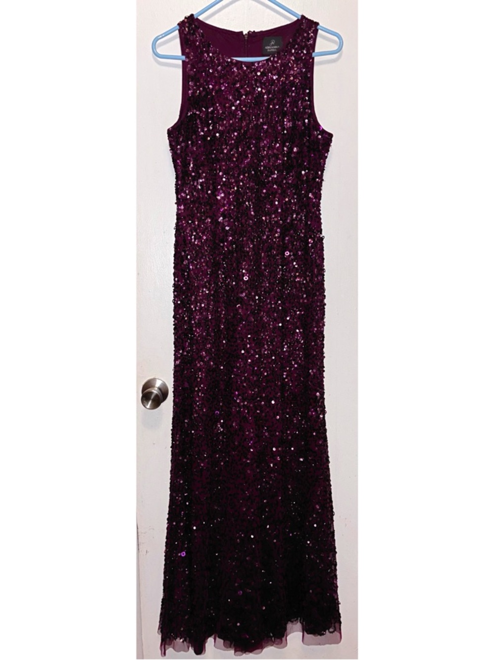 Adrianna Papell Purple Sequin Formal Dress